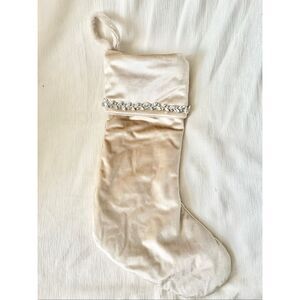 Rachel Zoe beige embellished sparkle stocking - 22” or 55 cm